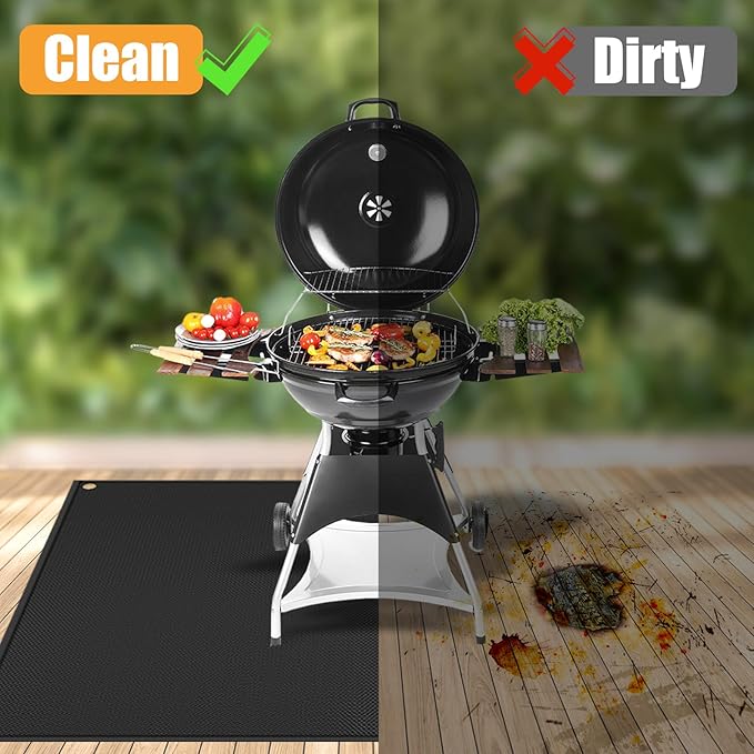 TOHONFOO Large Grill Mats for Outdoor Grill Deck Protector 90 x 48 x 0.02in