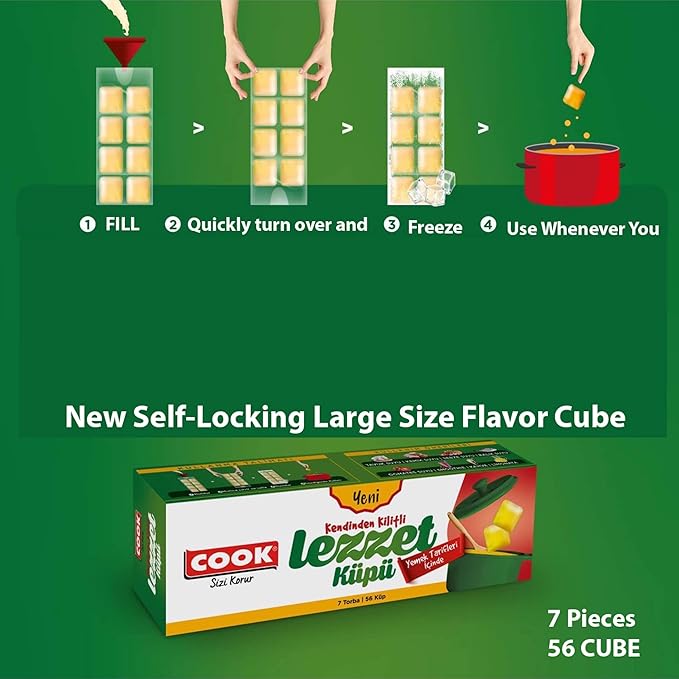 New Frozen Food Juice Bag, 2-Pack Value Bundle, Stackable Easy Removable, Large Size Ice Cube Tray & Self-locking Liquid Food Bag (Total 14 Bags 112 Cubes)