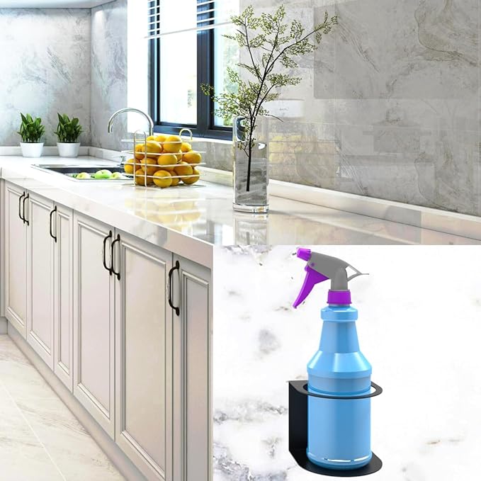 JINGCHENGMEI 1 Spray Bottle Holder, Steel Wall Mount Storage Organizer