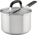 KitchenAid 3 Quart Saucepan with Lid, Brushed Stainless Steel Induction Saucepan