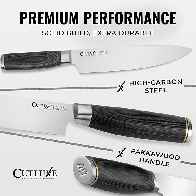 Cutluxe 3-Piece Chef Knife Set – Ultra Sharp Japanese Kitchen Knives