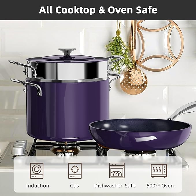 Nuwave Lux 13pc Forged Lightweight Nonstick Ceramic Cookware Set, PFAS-Free