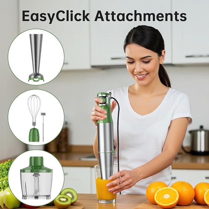 Turelar Immersion Blender Handheld 5 in 1 Hand Blender Set 1100W Heavy Duty