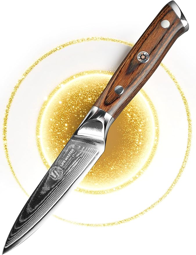 Damascus Paring Knife – Japanese AUS-10 Steel Core Small Kitchen Knife