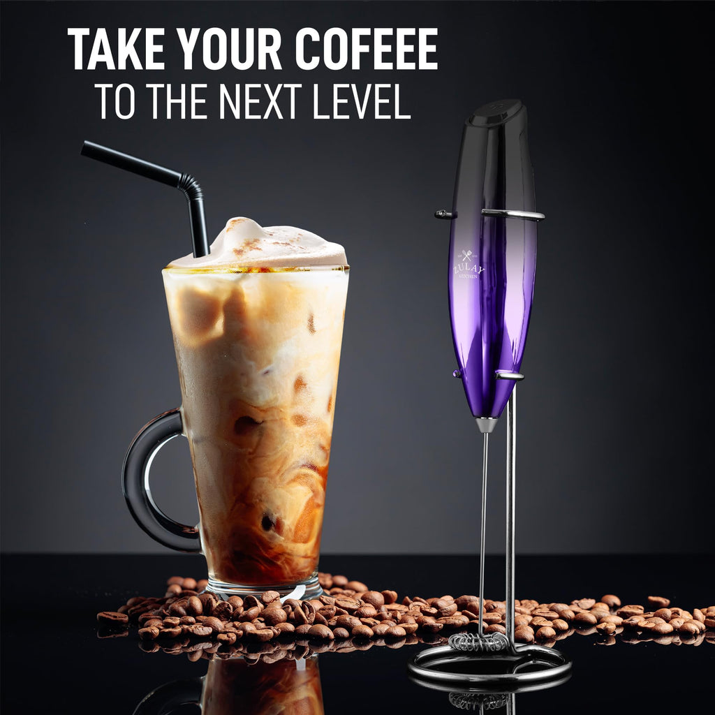 Zulay Kitchen Executive Series Luxury Gift Milk Frother – Handheld Electric Foam Maker for Coffee, Lattes & Hot Chocolate – Deluxe Finish, Great Gift for Coffee Lovers