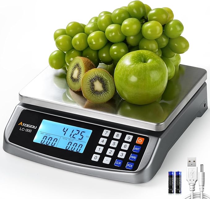 Atogou 66lb Food Scale, Commercial Kitchen Scale with Price Computing