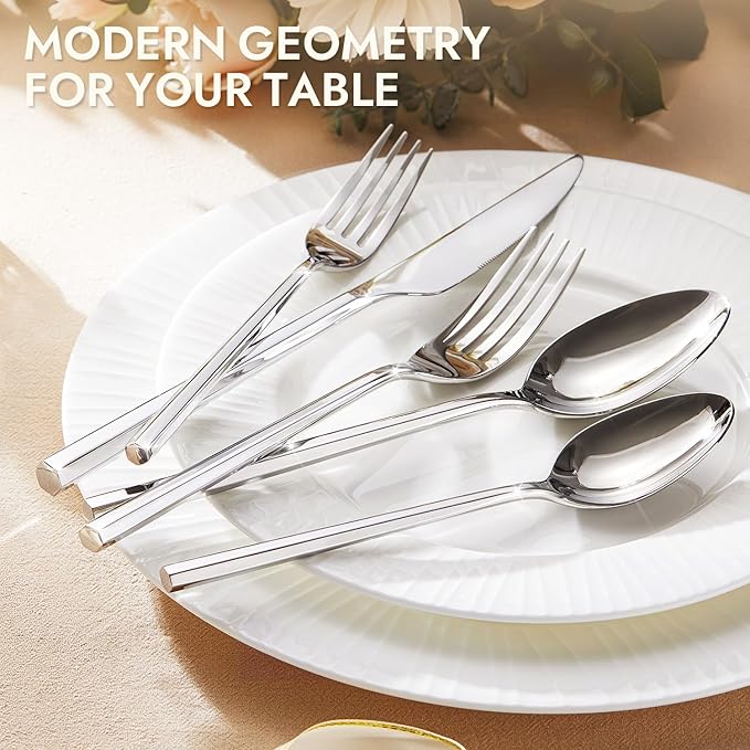 KINGSTONE 20-Piece Silverware Set, 18/10 Stainless Steel