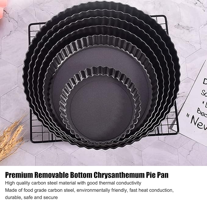 Moofey Tart Pan with Removable Bottom, Non Stick Quiche Baking Dish, Large Fluted Quiche Pan for Baking, 13 Inch