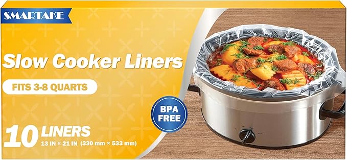 SMARTAKE Slow Cooker Liners, Large Size 13"x 21" 10 Liners
