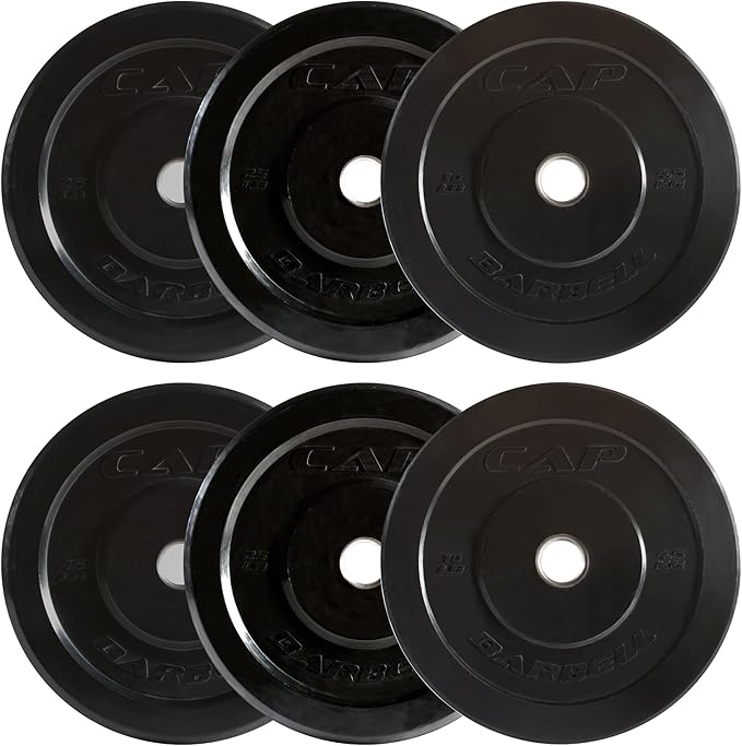 CAP 160lb Elite Olympic Bumper Plate Weight Set