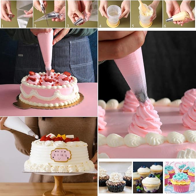 200 Pcs Piping Bags 12 Inch Pastry Bags Disposable, Tipless Piping Bags Icing Bags Frosting Bags for Cake Cookie Decorating Supplies
