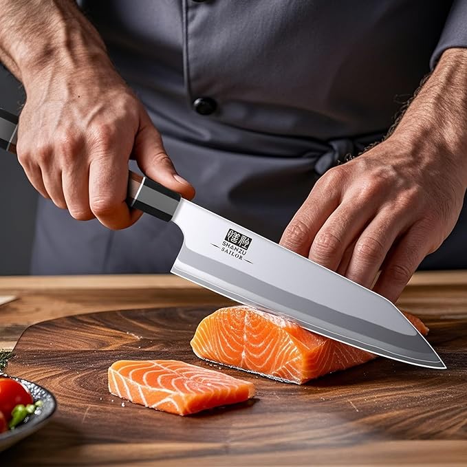 SHAN ZU 8 Inch Japanese Chef Knife, 9 Layers 10Cr15MoV High Carbon Steel