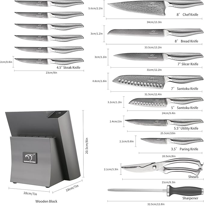NANFANG BROTHERS® 16-Piece VG10 Damascus Knife Set