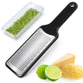 LHS Citrus Lemon Zester & Cheese Grater with Container - Zester Grater with Handle for Parmesan Cheese, Ginger, Garlic, Nutmeg, Chocolate, Fruits, with Anti-Slip Base, Dishwasher Safe