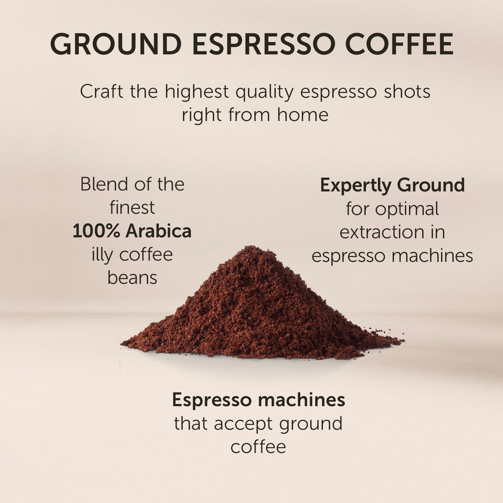 illy Ground Espresso Coffee, Intenso Dark Roast, 4.4 oz