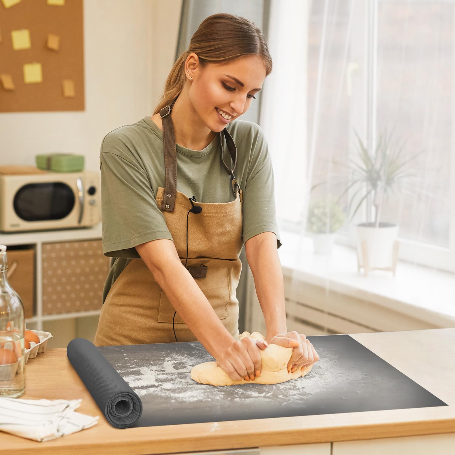 Cut to Size Silicone Baking Baking Mat Roll-Best German Silicone - Non-slip Silicone Pastry Mat, Non-Stick Reusable Air Fryer Linner, Counter Mat, Oven Liner, Freeze Dryer Mat