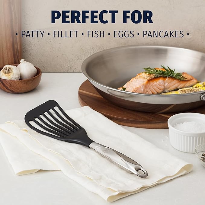 Zulay Kitchen Stainless Steel Fish Turner Spatula