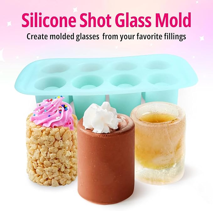Silicone Shot Glass Mold 8 Cavity, Valentine Day Easter Chocolate Candy