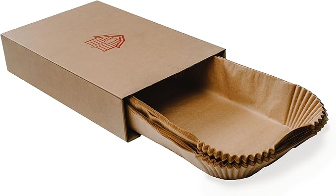 BakeBarn 9x13 Pre Formed Parchment Paper, Fits Any 9 x 13 inch Pan, Plastic Free Packaging with Storage Box, Natural Unbleached Food Grade Non-Stick Liners, Designed in USA, 50 Sheets