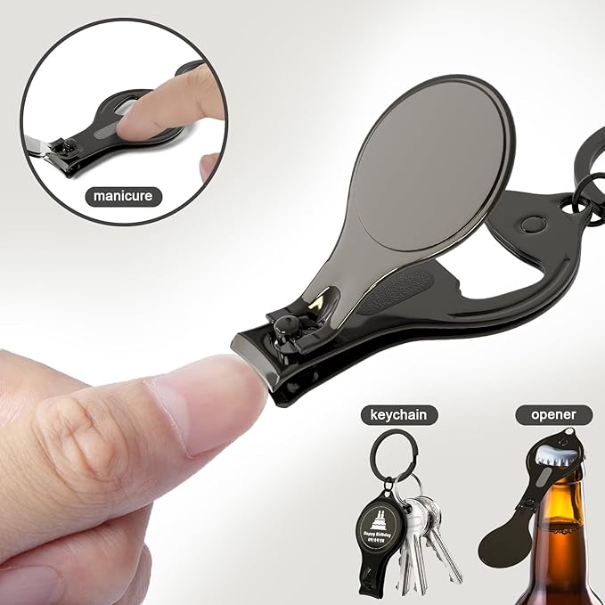 80pcs Personalized 4 in 1 Multi Function Bottle Opener, Nail Clipper, Wedding Favors Brewery, Private Customized, Black, Multitool Gifts for Men