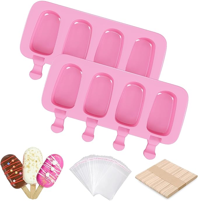 Ouddy Life Popsicle Molds Set of 2, Ice Pop Molds Silicone Cake Pop Mold