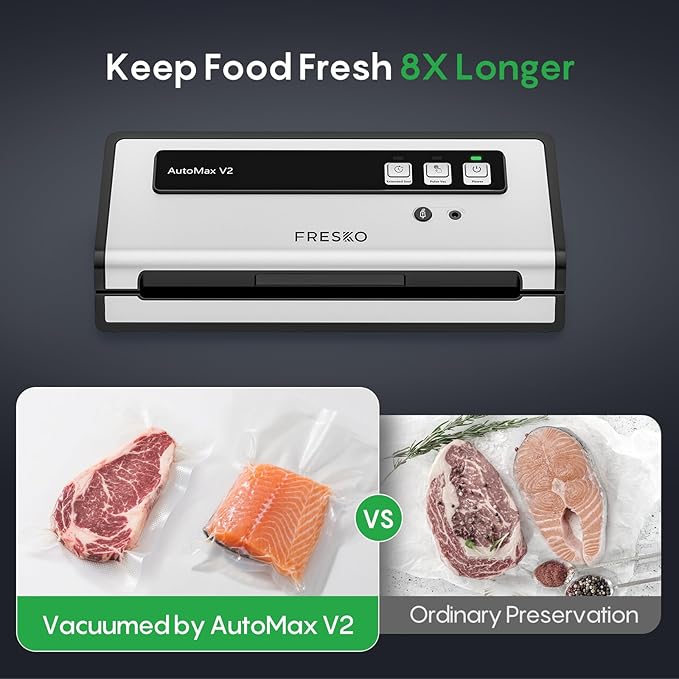 FRESKO Vacuum Sealer Machine with Automatic Bag Detection, Compact Design