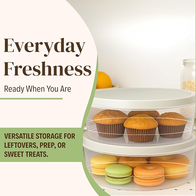 Evelots Pie Container with Lid, 4-Pack, 11-Inch, Clear BPA-Free Carriers