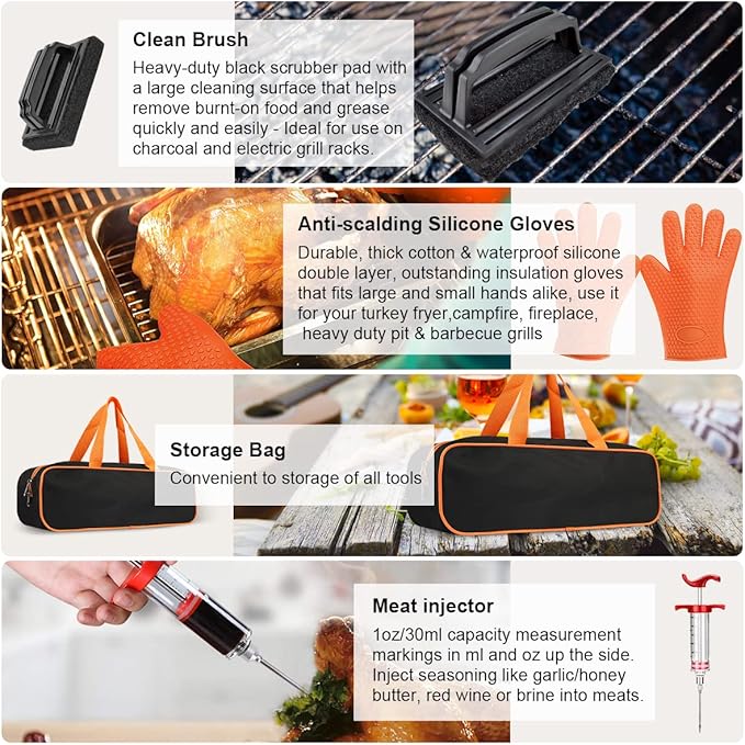 Luyata 39PCS Griddle Accessorie Kits, Outdoor Grilling Tools for Blackstone and Camp Chef, Stainless Steel BBQ Accessorie Grill Spatula Set With Basting Cover Chopper, Scraper, Bottle, Tongs, Egg Mold