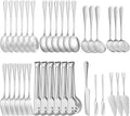 ZLMTZDJD 36-Piece Stainless Steel Serving Utensil Set – Complete Buffet Essentials with Spoons, Forks, Tongs, Ladle & More. Perfect for Wedding, Holiday, Catering, and Family Gatherings(Silver)