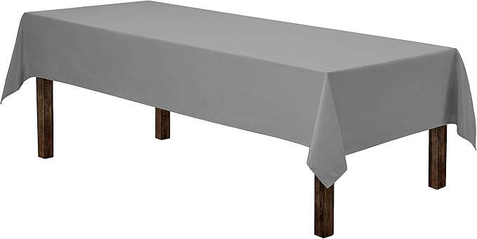 Gee Di Moda Rectangle Tablecloth - 60 x 84 Inch Charcoal Table Cloth for 5 Foot Rectangle Tables - Heavy Duty Washable Fabric - for Holiday Party, Dinner, Weddings, Baby Shower & Events
