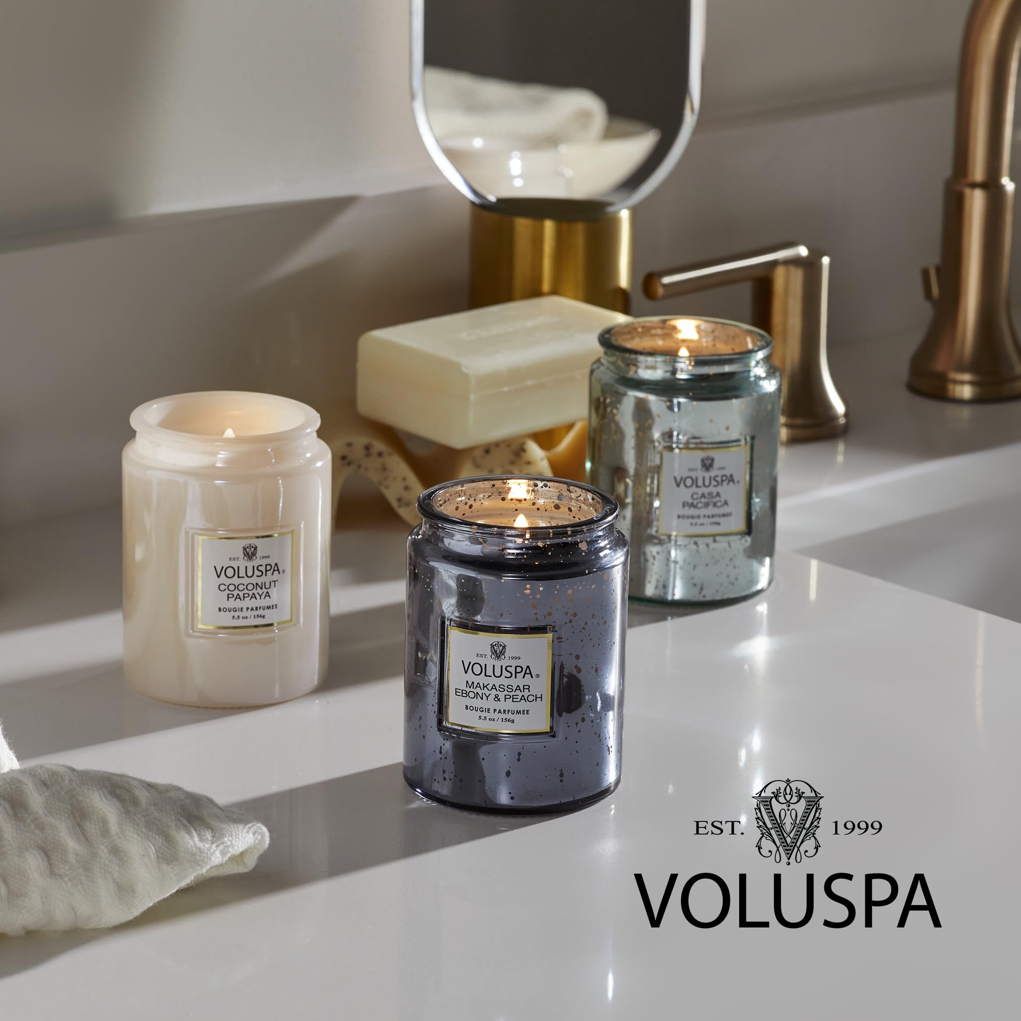 Voluspa Rose Otto, Large Candle Jar, 18 Ounce, 100 Hour Burn Time, Coconut Wax for Clean Burning, Handcrafted in the USA
