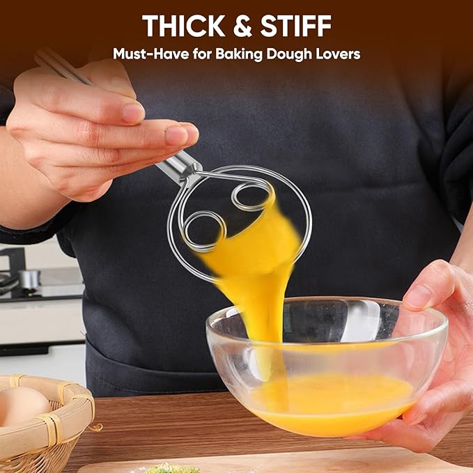 Maxjoy Danish Dough Whisk Stainless Steel for Sourdough Bread