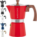GROSCHE Milano Stovetop Espresso Maker Moka Pot 9 espresso Cup 15.2 oz Red