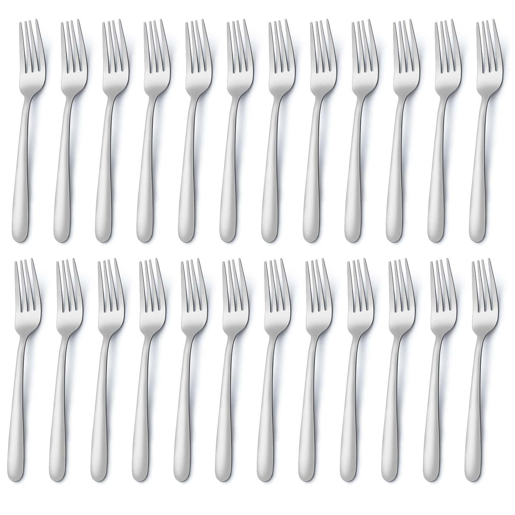 Pleafind 24-Pcs Dinner Forks, 7.1 Inch Forks Silverware, Silverware Forks, Stainless Steel Forks, Mirror Polished Forks Silverware Set, Forks Use for Home, Kitchen or Restaurant, Dishwasher Safe