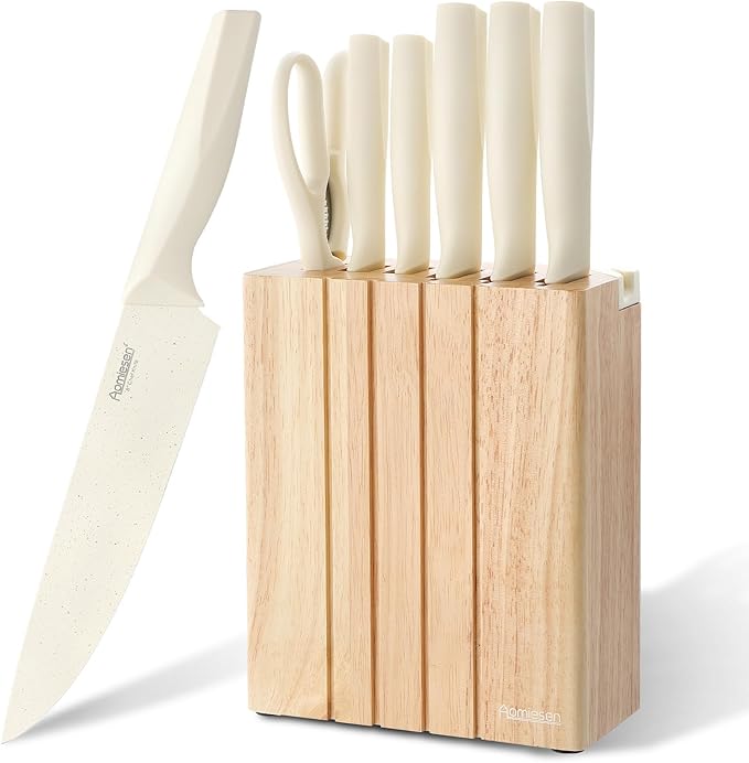 Premium Quality 8-Piece Knife Set with Block, Lightweight and Strong, Ergonomic Handles for Home,Dishwasher Safe