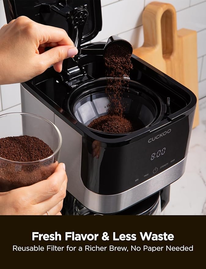 CUCKOO 10-Cup Programmable Drip Coffee Maker with Glass Pot, CCM-BD011B