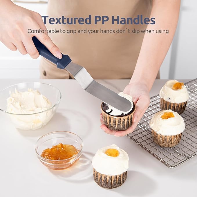 U-Taste Offset Icing Spatula Set, Cake Frosting Spreader, Midnight Blue
