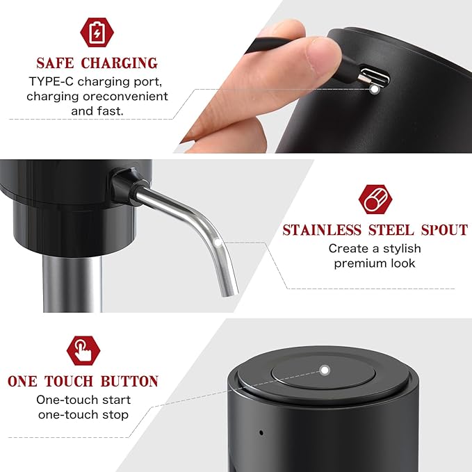 BLUBYEES Electric Wine Aerator and Automatic Wine Dispenser