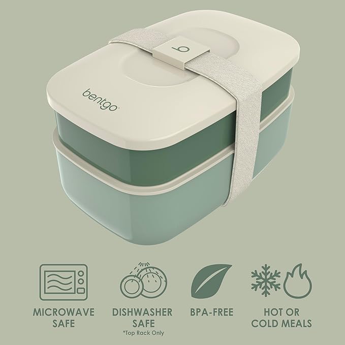 Bentgo Classic Stackable 3-Compartment Adult Bento-Style Lunch Box