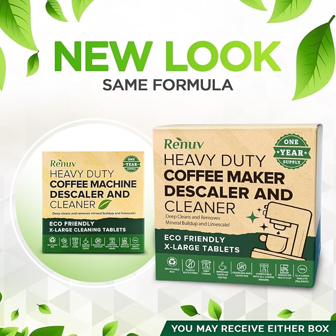 Renuv® Coffee Maker Cleaner & Descaler Tablets, 12 Uses