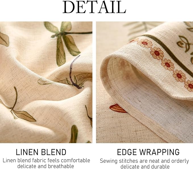 ISAENNE Designer Rectangular Elegant Linen Tablecloth,110"x63"-Grace B