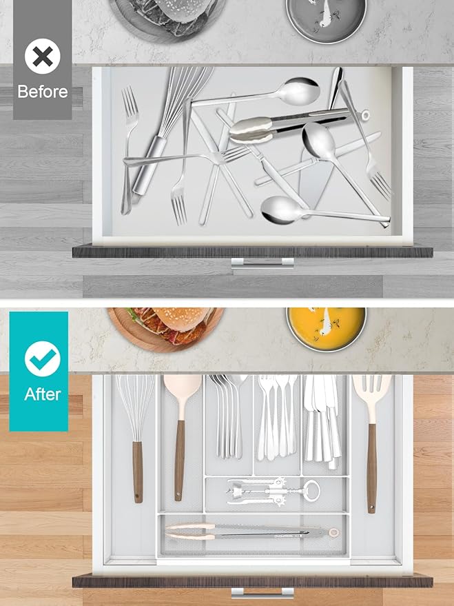 Sedegn Expandable Kitchen Utensil Organizer - 11.6" to 20" Adjustable