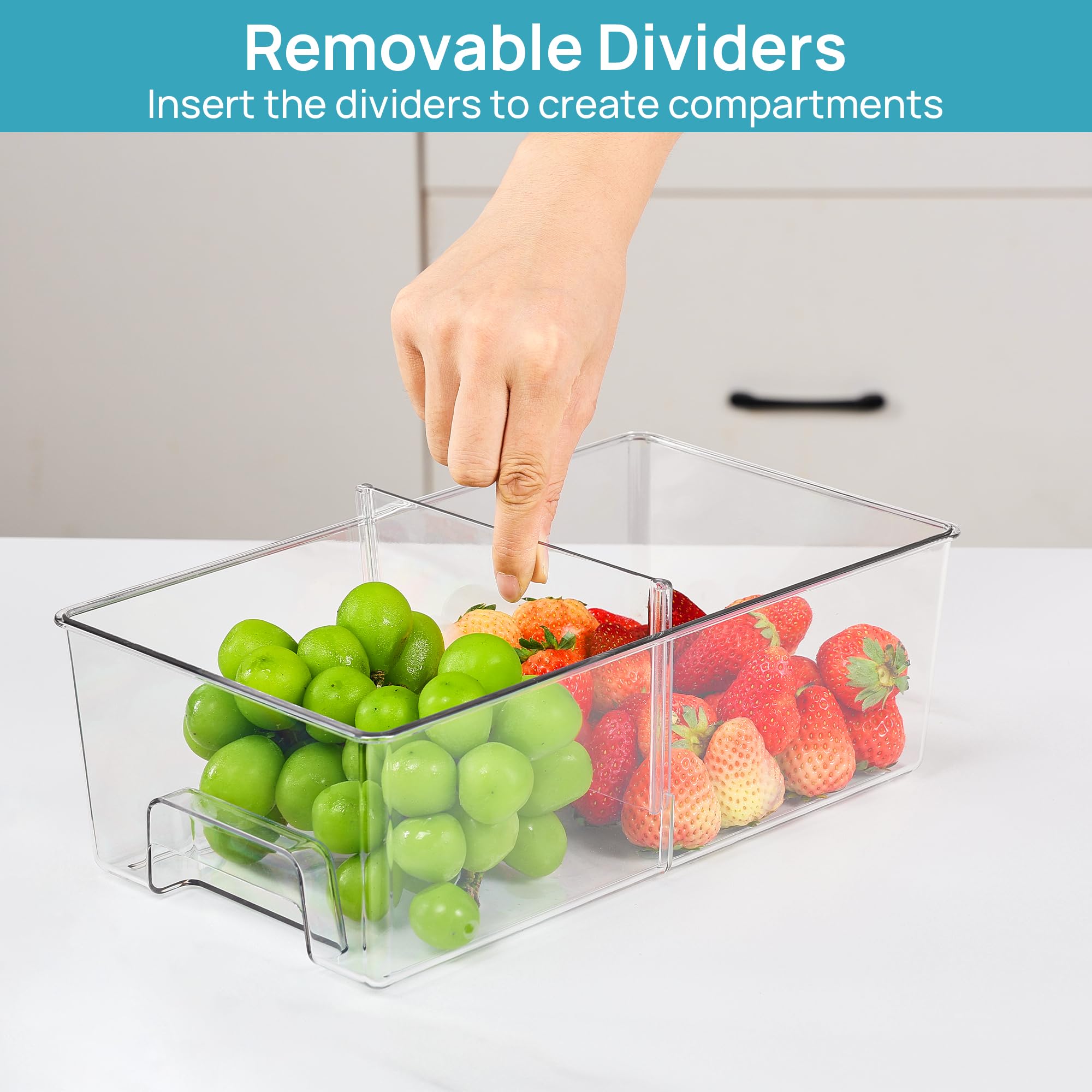 Vtopmart Clear Stackable Storage Drawers, 5 Pack Multi-Size Organizer Set
