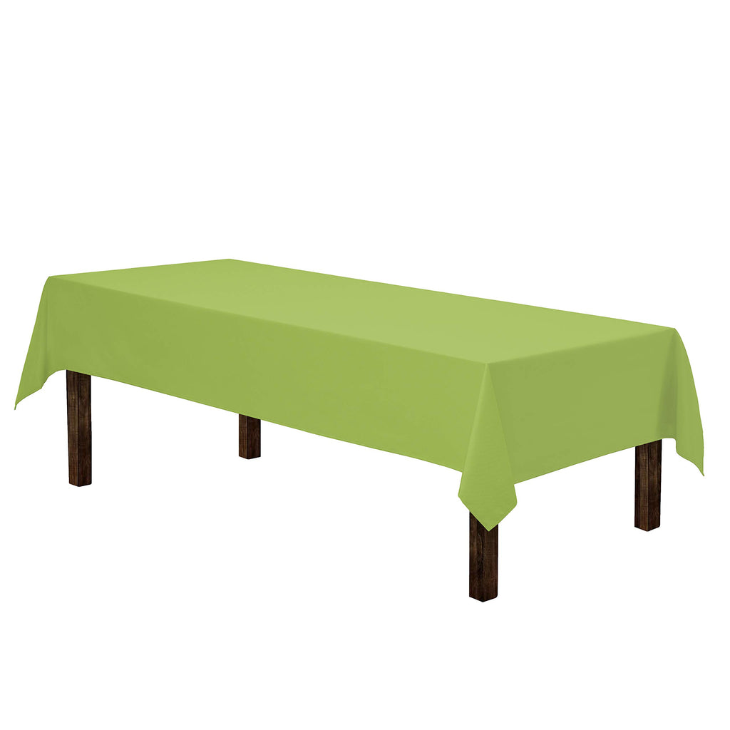 Gee Di Moda Rectangle Tablecloth - 60 x 102 Inch Apple Green Table Cloth for 6 Foot Rectangle Tables - Heavy Duty Washable Fabric - for Holiday Party, Dinner, Weddings, Baby Shower & Events