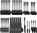 ZLMTZDJD 36-Piece Stainless Steel Serving Utensil Set – Complete Buffet Essentials with Spoons, Forks, Tongs, Ladle & More. Perfect for Wedding, Holiday, Catering, and Family Gatherings (Black)