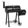 MFSTUDIO Barrel Charcoal Grill w/Offset Smoker w/ 512 SQ.IN. Cooking Area