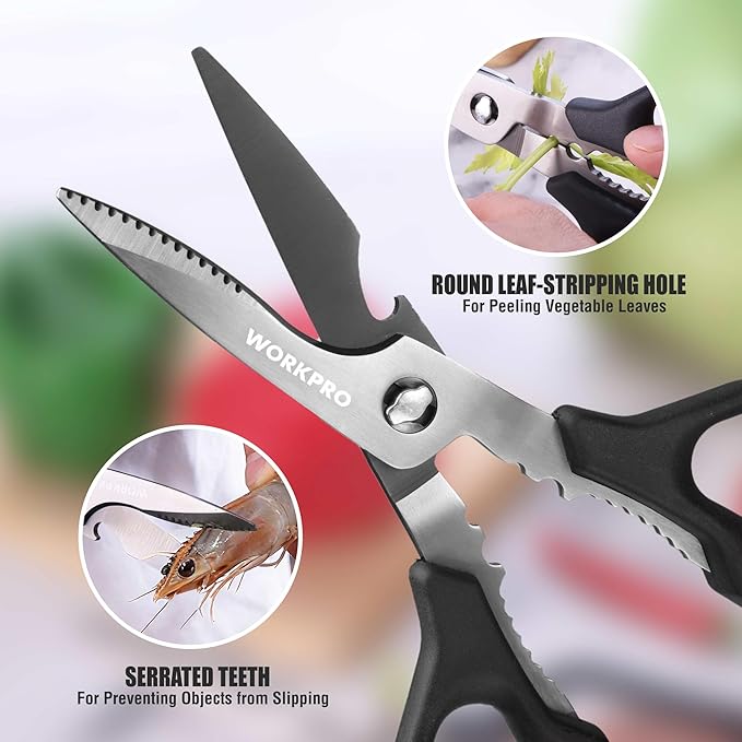 WORKPRO Kitchen Scissors, All Purpose Kitchen Shears Titanium Coated