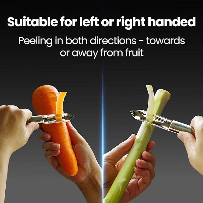 Gourmet Easy Stainless Steel Vegetable Peeler, Ultra Sharp Dual Blades