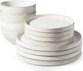 Getstar Dinnerware Sets, Plates and Bowls Sets (10.5” Dish + 8” Dish + 6” Bowl) for 4, Microwave and Dishwasher Safe, Ceramic Dinnerware Set (12 Piece)