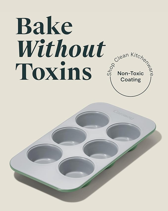 Caraway Non-Stick Ceramic-Coated 6-Cup Muffin Pan